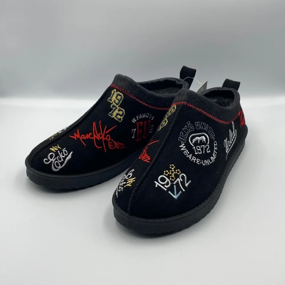 Ecko Fur Mule Mens Size 9 Y2k Style Palace x UGG Tasman Style Black Slipper